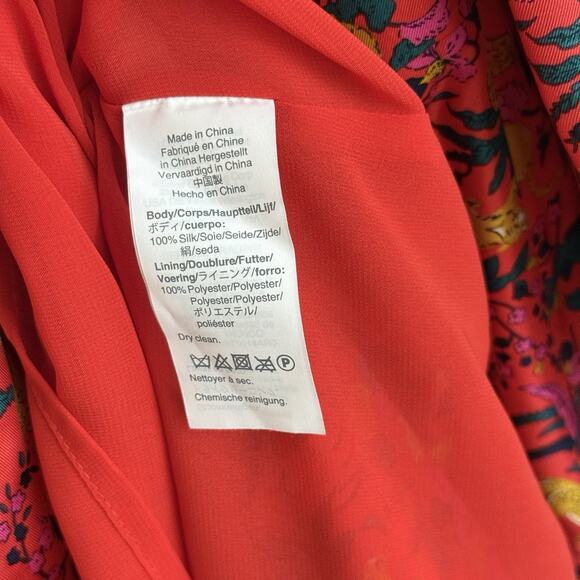 J. Crew Collection Dress Size 2 Silk Tiered Ruffle In Jungle Cat Print Midi Boho - Picture 11 of 16